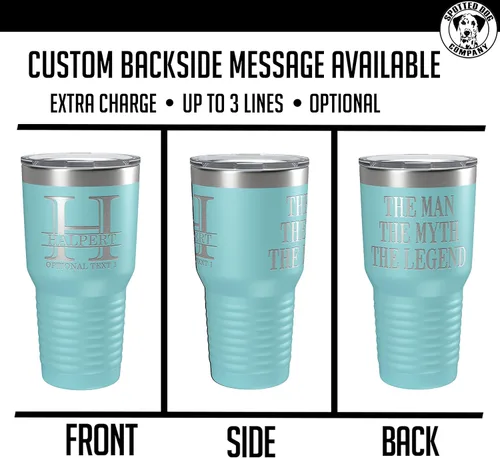 Miniatura 5 de Vaso personalizado de 30 onzas (17 colores) con recubrimiento en polvo, aislado, de acero inoxidable con tapa, grabado personalizado, idea de regalo
