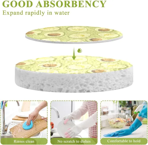 Miniatura 3 de Esponjas de cocina para lavar platos, esponjas de cocina para el hogar, esponja absorbente y reutilizable para lavar platos