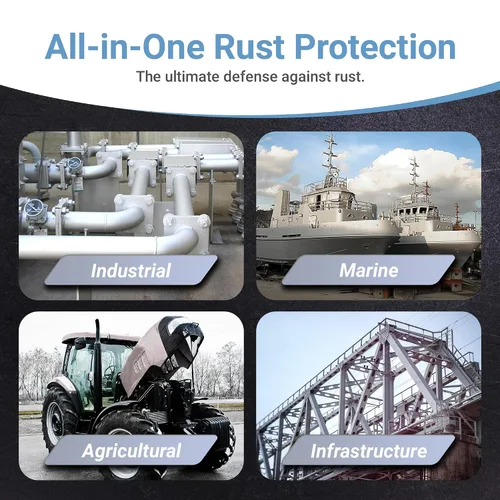 Miniatura 6 de RUST BULLET Industrial - Gris metálico - 1/4 pinta - Revestimiento preventivo de óxido para proyectos industriales, marinos, domésticos y agrícolas