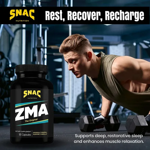Miniatura 7 de SNAC ZMA El suplemento original de recuperación y sueño, promueve la recuperación muscular, apoyo inmunológico y sueño reparador con zinc, magnesio