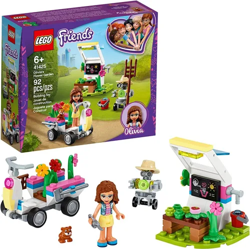 Miniatura 3 de LEGO Friends Olivia's Flower Garden 41425 Juguete de construcción para niños; este jardín de juegos viene con 2 figuras construibles, Friends Olivia