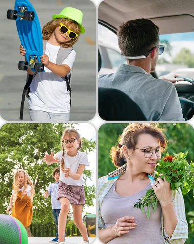 Miniatura 7 de BILIONE Correa de vidrio sin cola para gafas, cordón para lentes de sol para hombres y mujeres, soportes ajustables para gafas alrededor del cuello
