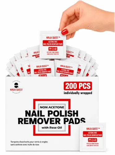 Miniatura 8 de Almohadillas quitaesmalte de uñas - 100% sin acetona - Juego de 50 unidades al por mayor - Envueltas individualmente - Toallitas quitaesmalte