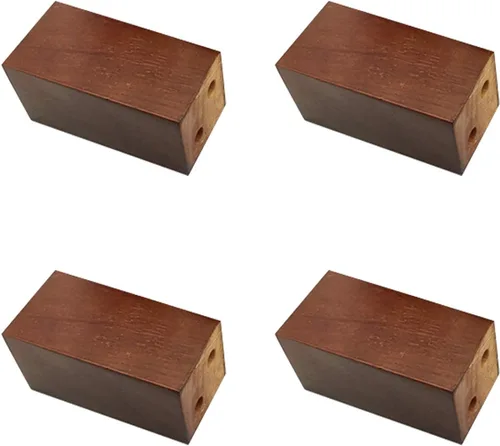Miniatura 24 de Muebles de madera maciza de roble con patas elevadas, mesa de sofá y patas de silla, patas de gabinete, patas de bloque de madera, 3
