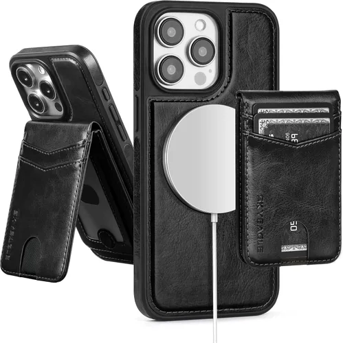 Miniatura 52 de SkyEagle Magsafe - Funda magnética 2 en 1 desmontable para iPhone 11 Pro Max con tarjetero, para mujeres y hombres, piel sintética con bloqueo RFID
