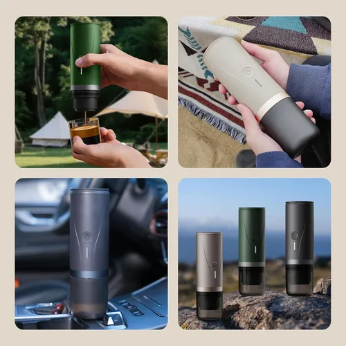 Miniatura 3 de Máquina de café espresso portátil, mini cafetera eléctrica autocalentable, hasta 20 bar de presión, compatible con cápsulas NS y molienda fina