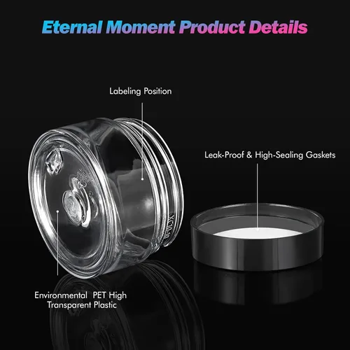 Miniatura 3 de Eternal Moment - Paquete de 36 tarros de plástico redondos transparentes de 1 oz con tapa, recipientes cosméticos perfectos para loción, crema