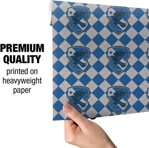 Miniatura 5 de GRAPHICS & MORE Harry Potter Ravenclaw Plaid Sigil - Rollos de papel de regalo