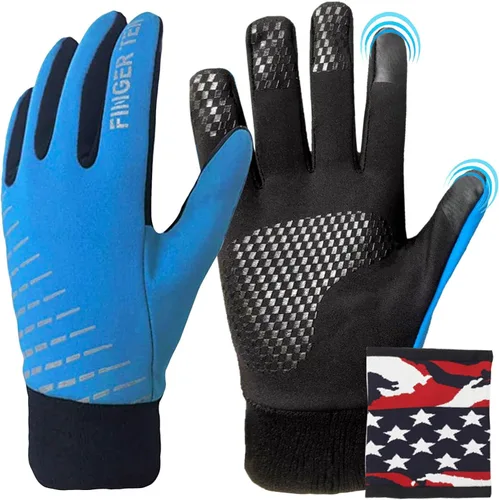 FINGER TEN Kids Winter Gloves Warm Waterproof with Free Neck Warmer Boys Girls Touchscreen for Cold Weather Outdoor Sports