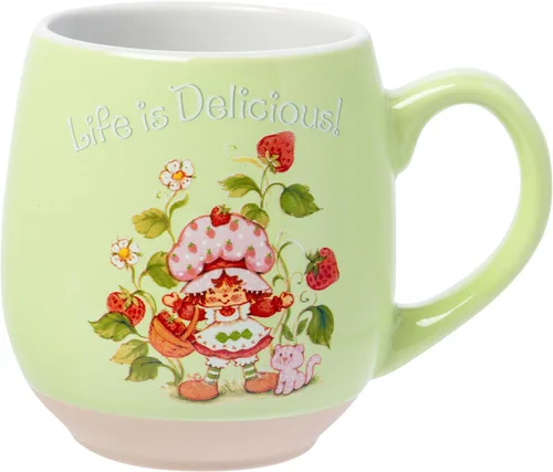 Miniatura 40 de Silver Buffalo Strawberry Shortcake Bake the World a Better Place - Taza ancha de cerámica con leche, 17 onzas
