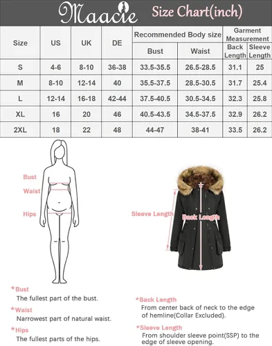 Miniatura 7 de Maacie Abrigo de maternidad 3 en 1 con forro polar grueso para mujer, abrigo cálido con capucha