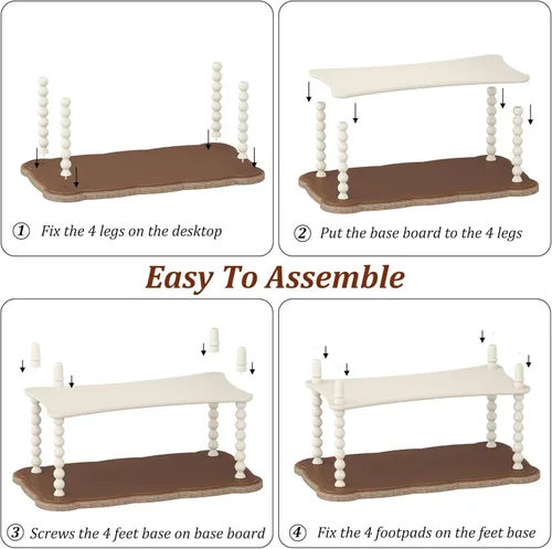 Miniatura 9 de Function Home - Mesa de centro de granja, mesa rústica blanca de estilo francés con estante de almacenamiento, mesas de centro de madera para sala