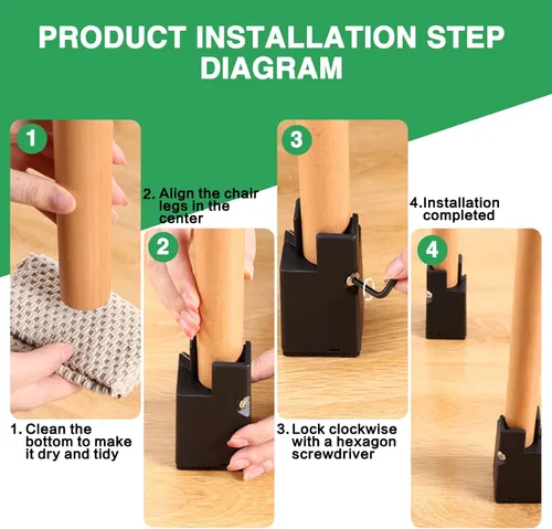 Miniatura 6 de 4 elevadores de muebles ajustables con abrazadera de tornillo, elevadores de escritorio resistentes para patas de escritorio, elevadores de cama