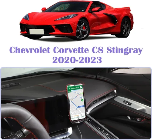 Miniatura 6 de Soporte de teléfono compatible con Chevrolet Corvette C8 2020-2025, C8 Accessories Soporte de teléfono de coche (estilo A)