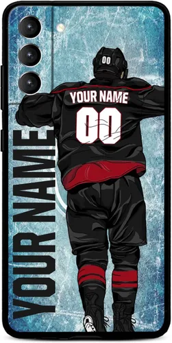 Miniatura 18 de Funda personalizada de hockey sobre hielo con nombre y número para Samsung Galaxy S22 S23 S21+ S20 Ultre S21 FE S10 S8 S9 Plus, silicona líquida