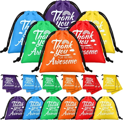 Paterr 24 bolsas de regalo de agradecimiento a los empleados, bolsas de agradecimiento para ser impresionante, con cordón, compañeros de trabajo,