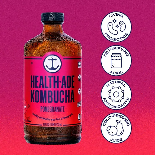 Miniatura 5 de Health-Ade Kombucha Tea - Bebida orgánica, té fermentado con probióticos vivos, ácidos desintoxicantes, apoya la salud intestinal, sin OMG, vegano