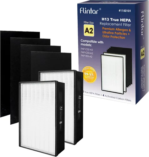 Filtro de repuesto tipo A2, fabricado en TAIWÁN, compatible con purificador de aire de sala Filtrete FAP-C02-A2, FAP-C03-A2, FAP-T03-A2, FAP-SC02L,