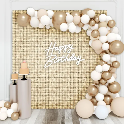 Miniatura 14 de Telón de fondo de pared brillante con lentejuelas cuadradas, color azul bebé, decoración para bodas, aniversarios, cumpleaños, fiestas, 12 paneles