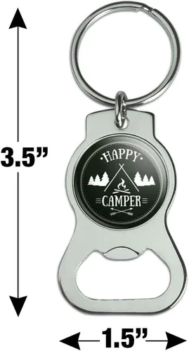 Miniatura 3 de GRAPHICS & MORE Happy Camper con llavero de fogata con abridor de botellas