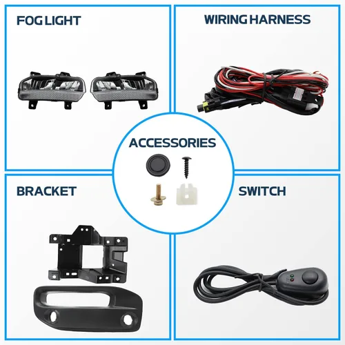 Miniatura 4 de Luz antiniebla LED compatible con Dodge Ram 2500 3500 2019 2020 2021 2022, montaje de luces antiniebla de parachoques delantero con soporte