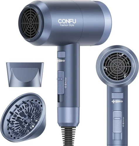 Miniatura 11 de Secador de pelo, secador de pelo CONFU con difusor, secador de pelo profesional 21000PRM, secador de pelo iónico negativo portátil ligero de secado