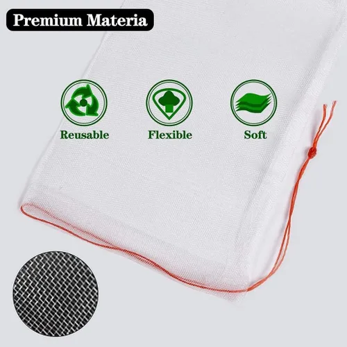 Miniatura 4 de 50 bolsas de frutas, suministros de jardín, bolsas de protección de malla para árboles frutales, para tomates, manzanas, uvas y bolsas de cultivo