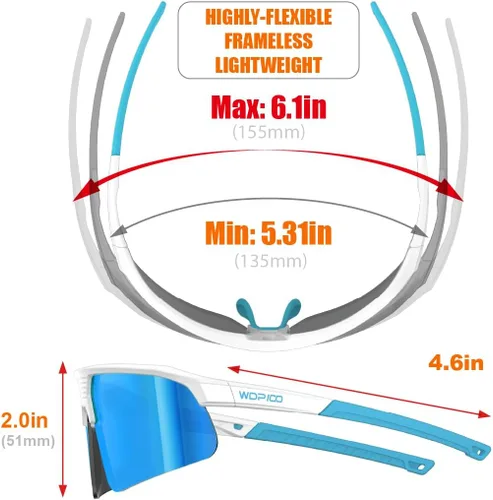 Miniatura 4 de Q217 HD Gafas de sol polarizadas para mujeres y hombres, ciclismo, correr, pesca, senderismo, golf, béisbol, voleibol, deportes al aire libre, Q217
