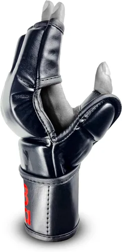 Miniatura 5 de Guantes MMA Grappling Sparring, cuero maya, guantes de boxeo Muay Thai artes marciales, guantes ajustables de medio dedo, soporte de muñeca, jaula