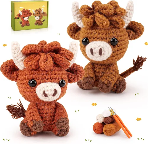 Miniatura 8 de Kit de ganchillo para principiantes, kit de ganchillo de conejo y oso con tutoriales en video paso a paso, kit de ganchillo de conejo para Conejo
