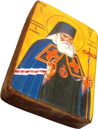 Miniatura 2 de Icono de madera griego ortodoxo cristiano de madera de San Lucas Lucas / A0