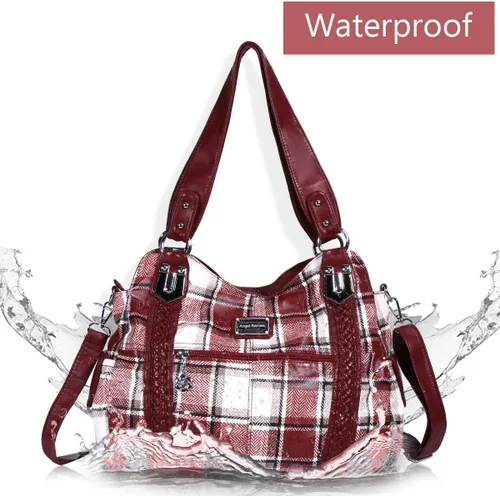 Miniatura 249 de Angel Barcelo - Bolsa de hombro amplia para mujer, diseño Hobo, cuero lavado