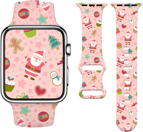Miniatura 14 de Holiday Watchband Compatible with Apple Watch 38mm 40mm 41mm 42mm 44mm 45mm 49mm Women Men,Soft Silicone Cute Sport Strap for Apple Watch Ultra