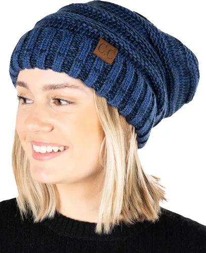 Miniatura 213 de Funky Junque Gorro de moda de punto trenzado de talla extragrande, grueso, abrigado, suave y holgado