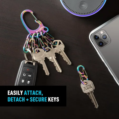 Miniatura 11 de Nite Ize Bigfoot Locker KeyRack - Soporte de acero inoxidable para coche, casa y otras llaves - Mosquetón con S-Biners - Capacidad para 15 llaves a