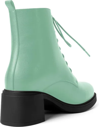 Miniatura 54 de ROSERWISH Botas altas de tacón bajo y grueso para mujer, con cordones, cómodas, modernas, con puntera redonda, de 2.5 pulgadas
