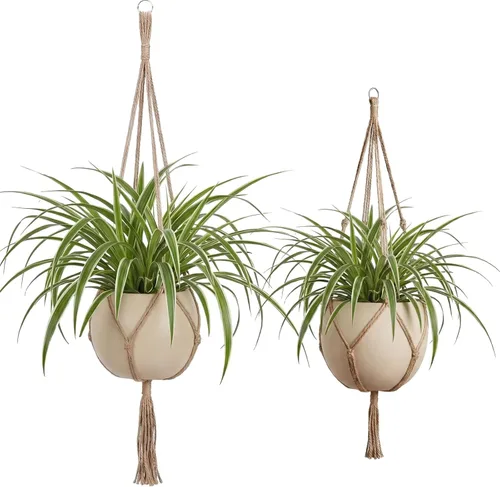Miniatura 9 de EBOOT Paquete de 3 cuerdas grandes de macramé para colgar plantas de 33, 41, 48 pulgadas, para colgar macetas para decoración de interiores