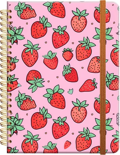 Miniatura 10 de Cuaderno de escritura en espiral a rayas, diario universitario forrado de tapa dura A5 para mujeres y niñas, encuadernación fuerte de doble alambre