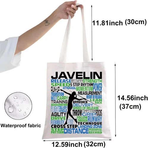 Miniatura 2 de BWWKTOP Javelin Throwers Tote Bag Javelin Lanzadores Regalos de Lanzamiento de Pista y Campo Regalos Javelin Atletas Bolso de hombro