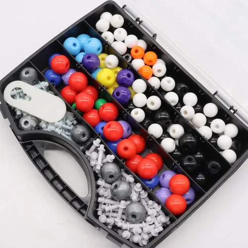 Miniatura 4 de 303 kits de medición de modelo molecular de química orgánica, kit de modelos moleculares con 122 átomos, 180 enlaces, 1 herramienta de eliminación