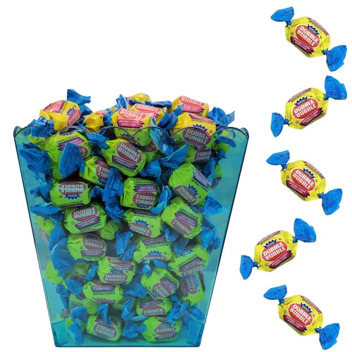 Miniatura 3 de Fruidles Bolas de goma de mascar de doble burbuja originales de media libra con sabor a fruta original y mixta, golosinas de bufé de dulces
