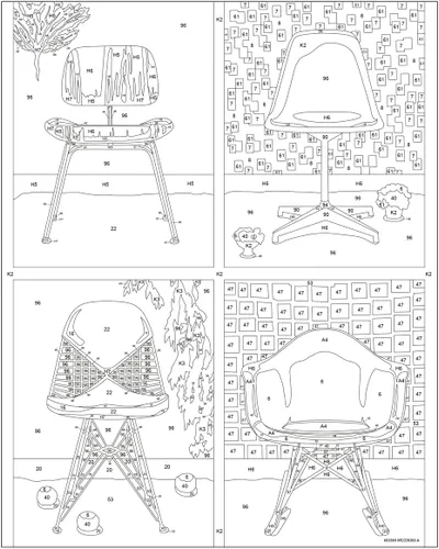 Miniatura 3 de Ravensburger CreArt Eames Take a Seat Kit de pintura por números para adultos, pintura de artes y manualidades para edades de 12 años en adelante