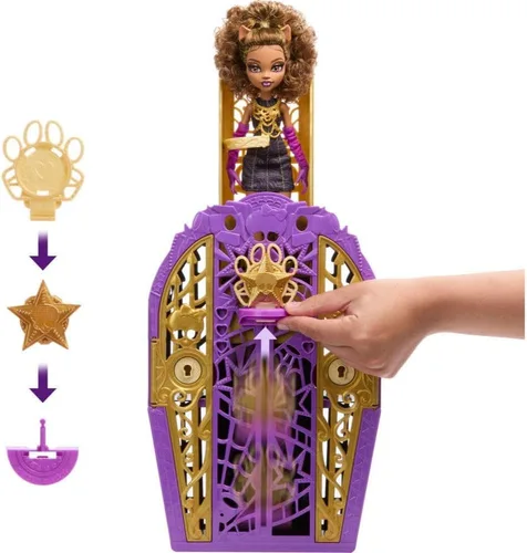Miniatura 6 de Monster High Skulltimate Secrets - Juego de muñecas y accesorios, Hauntlywood Mysteries Clawdeen Wolf con armario revelador y más de 19 sorpresas