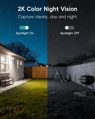Miniatura 3 de ZUMIMALL Cámaras de seguridad solar 2K inalámbricas para exteriores, cámara PTZ de 360° para seguridad del hogar con visión nocturna a