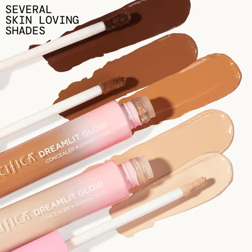 Miniatura 11 de Pacifica Corrector DreamLit Glow de cobertura completa con escualano para ojeras y corrección de manchas oscuras, ligero y duradero, vegano y libre