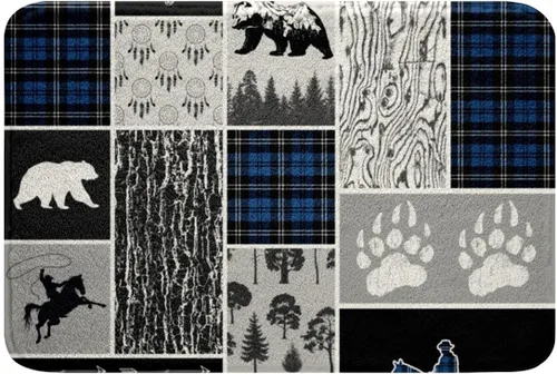 Miniatura 19 de Erosebridal Woodland Animals Bath Mat Bear Deer Wolf Hunting Theme Bathroom Rugs Rustic Cabin Lodge Decor Doormats Floor Mats Farmhouse Wildlife