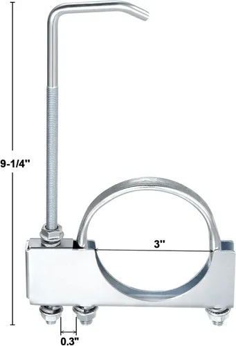 Miniatura 4 de Abrazadera de escape universal de 2.5"-3" con colgador para silenciador trasero de Ford F150 y camión con tubo de escape de 2.5"-3