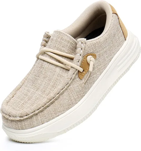 Blikcon Zapatos náuticos casuales para niños y niñas, mocasines ligeros con cordones (bebéniño pequeñoniño grande)