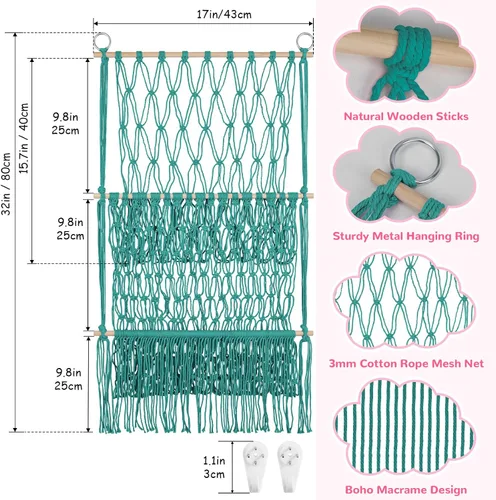 Miniatura 3 de Red de almacenamiento de animales de peluche de 2 niveles, 17 x 32 pulgadas, organizador grande de animales de peluche para pequeños rellenos