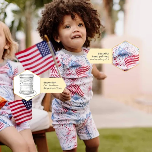 Miniatura 3 de Burt's Bees Baby Pijama para bebé, camiseta de manga corta y pantalones cortos